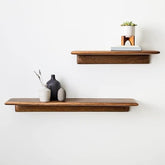 ONIJA Floating Shelves for Wall Set of 2, Rustic Wall Mounted Shelf for Bathroom, Bedroom, Living Room, Kitchen,Wall Storage for Home Decor 2 Pieces - 18 inch & 12 inches